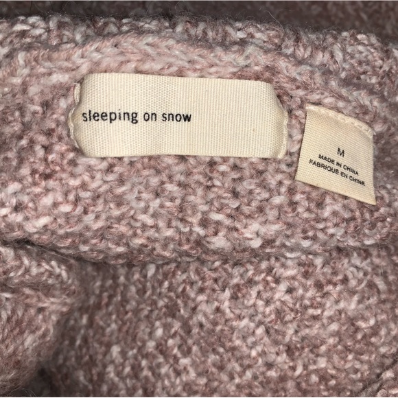 Anthropologie Sleeping on Snow Violet Marled Off the Shoulder Sweater - Size M - Picture 7 of 11